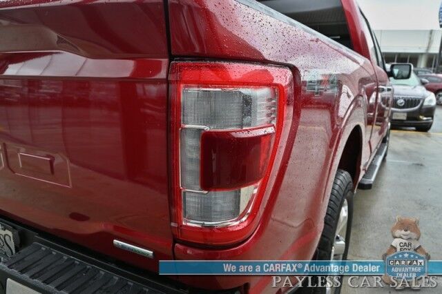 2021 Ford F-150 Lariat / 4X4 / Super Crew / Chrome Appearance Pkg / Auto Start / Heated & Cooled Leather Seats / B&O Speakers / Navigation / Lane Depart & Blind Spot / Tonneau Cover / Bed Liner / Tow Pkg Anchorage AK