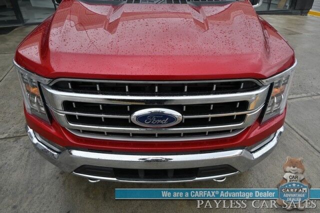 2021 Ford F-150 Lariat / 4X4 / Super Crew / Chrome Appearance Pkg / Auto Start / Heated & Cooled Leather Seats / B&O Speakers / Navigation / Lane Depart & Blind Spot / Tonneau Cover / Bed Liner / Tow Pkg Anchorage AK