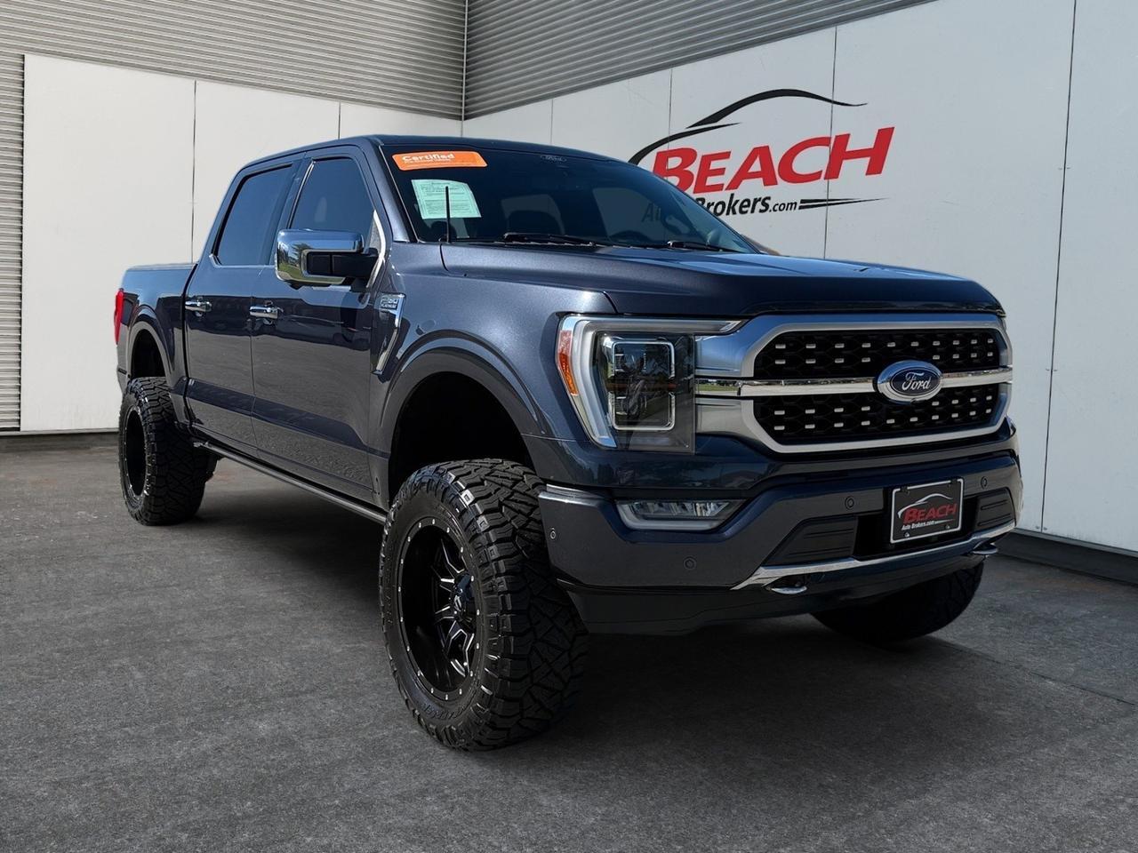 2021 Ford F-150 Platinum, TWIM PANEL MOONROOF, TOW PACKAGE, POWER RUNNING BOARDS, UNIVERSAL GARAGE DOOR OPENER, B&O SPEAKERS, HEATED AND VENTILATED SEATS, 2ND ROW SEATS HEATED, REAR SLIDING WINDOW, WANT TO DRIVE IN LUXURY THEN THIS IS THE TRUCK FOR