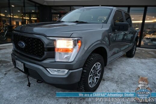 2021 Ford F-150 XL / 4X4 / Crew Cab / STX Appearance Pkg / Premium Cloth Seats / Lane Departure Alert / Apple CarPlay & Android Auto / Bluetooth / Back Up Camera / Tow Pkg / Block Heater / 1-Owner Anchorage AK