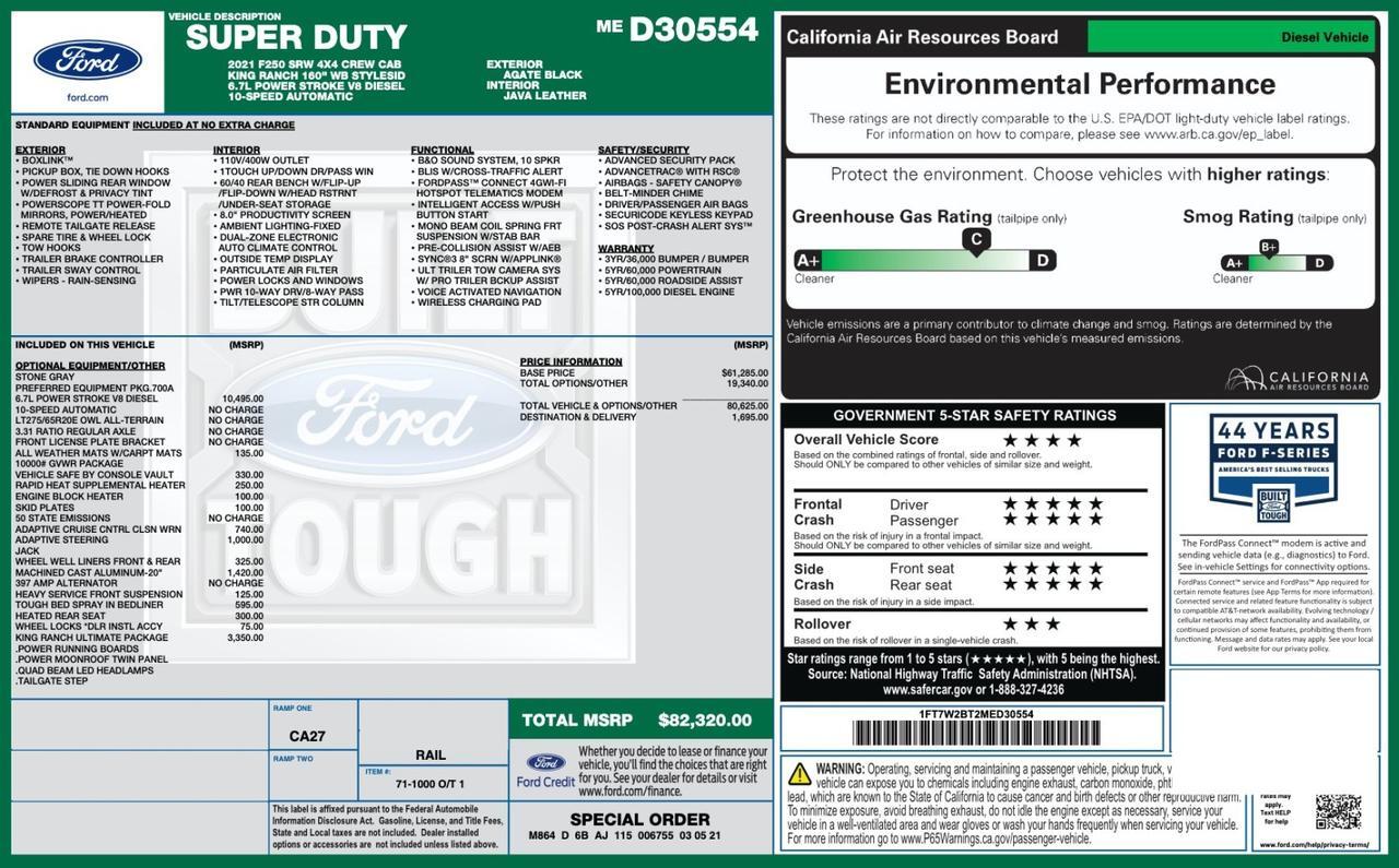 2021 Ford F-250 Super Duty King Ranch Crew Cab 4x4 Diesel 1-Owner Scottsdale AZ