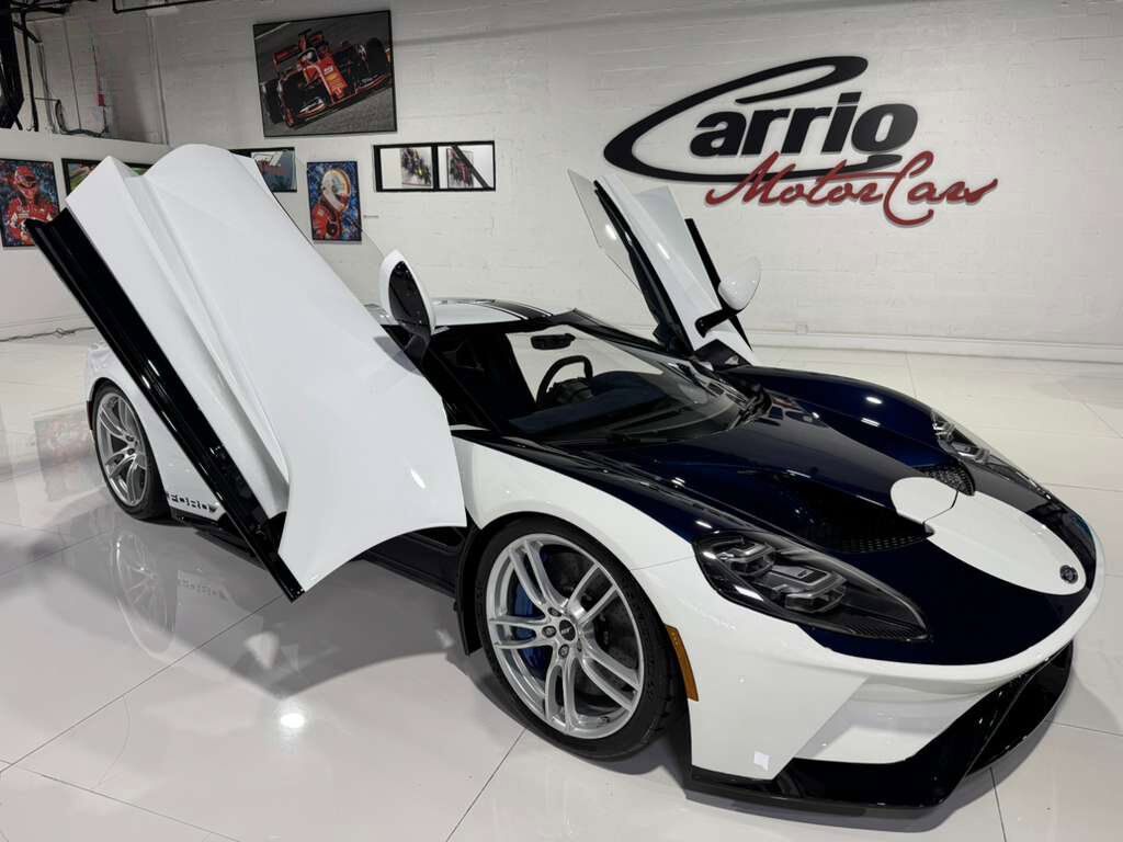 2021 Ford GT DELIVERY MILES! one-off livery,Frozen White paint, pays homage to GT40 GT/105, Lightspeed Package Fort Lauderdale FL