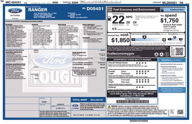 2021 Ford Ranger Lariat Raleigh NC