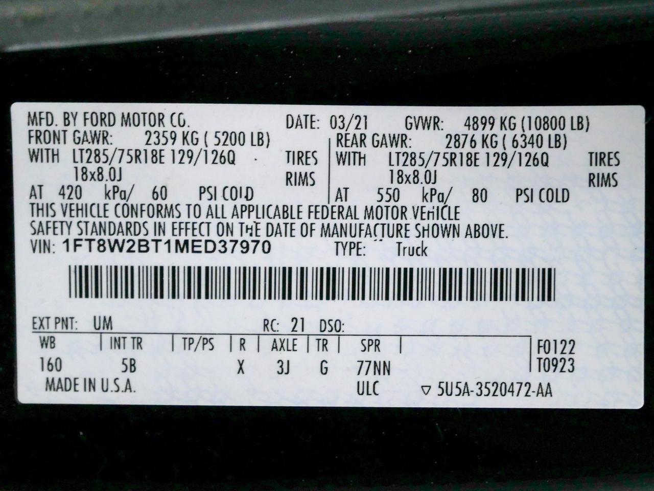 2021 Ford Super Duty F-250 Lariat Tremor 6.7L Power Stroke 4x4 Mansfield TX
