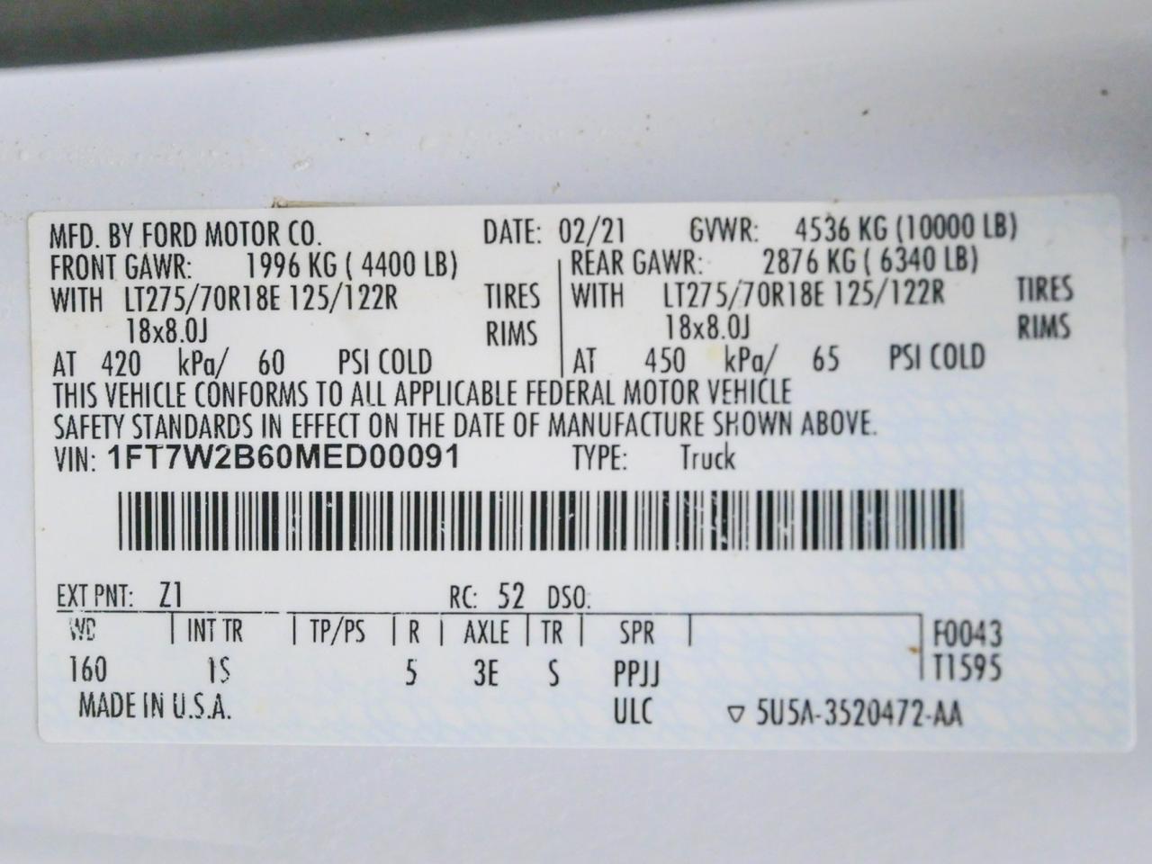 2021 Ford Super Duty F-250 XL STX FX4 6.2L V8 4x4 Mansfield TX