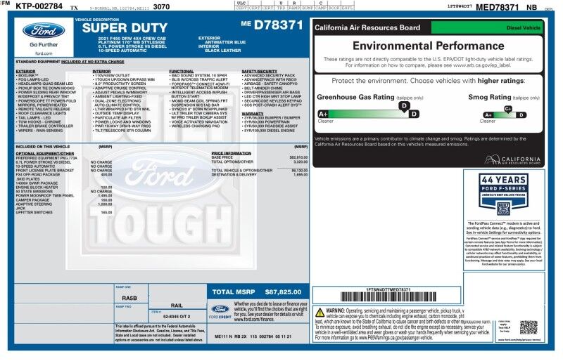 2021 Ford Super Duty F-450 Platinum COMING SOON Dually 6.7L Diesel GPS Sunroof