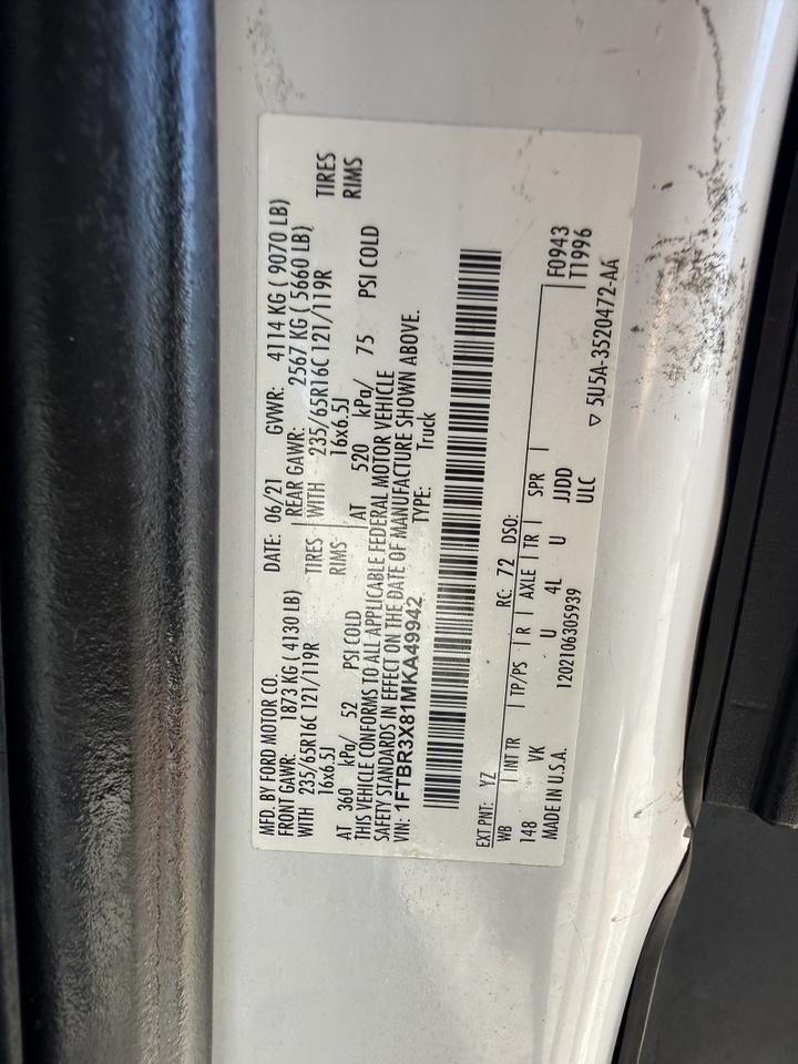 2021 Ford T-250 Extended High Roof Cargo Van Collinsville OK
