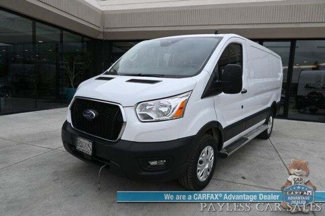 2021 Ford Transit Cargo Van T-250 / 3.5L V6 / Power Locks, Window & Mirorrs / Bluetooth / Back Up Camera / Lane Departure & Forward Collision Alert / Cruise Control / Bulkhead / Running Boards / Air Conditioning / Block Heater / 1-Owner