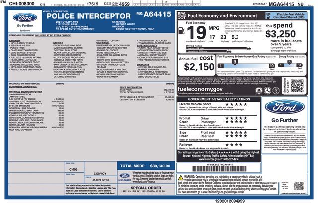 2021 Ford Utility Police Interceptor Base Raleigh NC