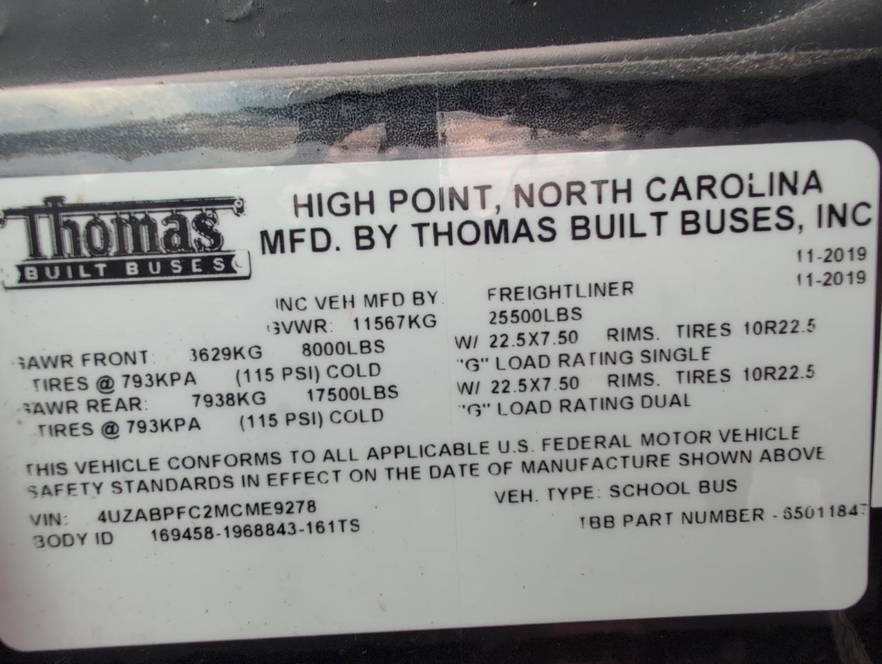 2021 Freightliner Thomas C2 Johnstown NY
