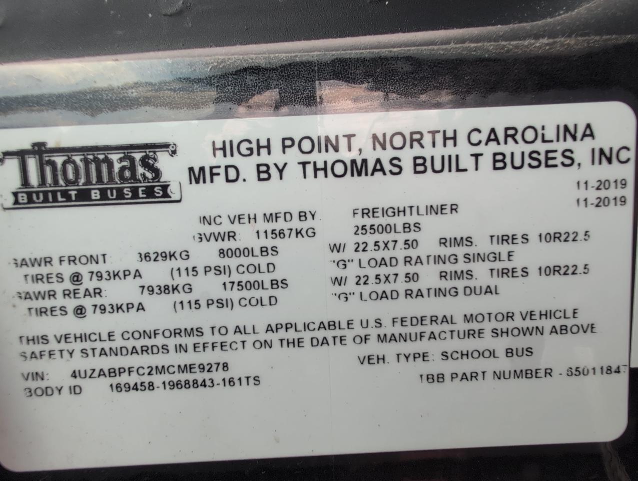 2021 Freightliner Thomas C2 Johnstown NY