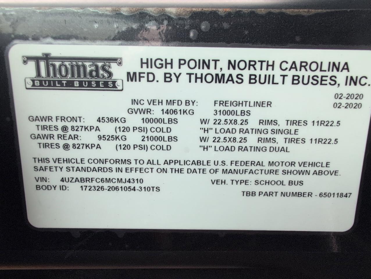 2021 Freightliner Thomas C2 Johnstown NY