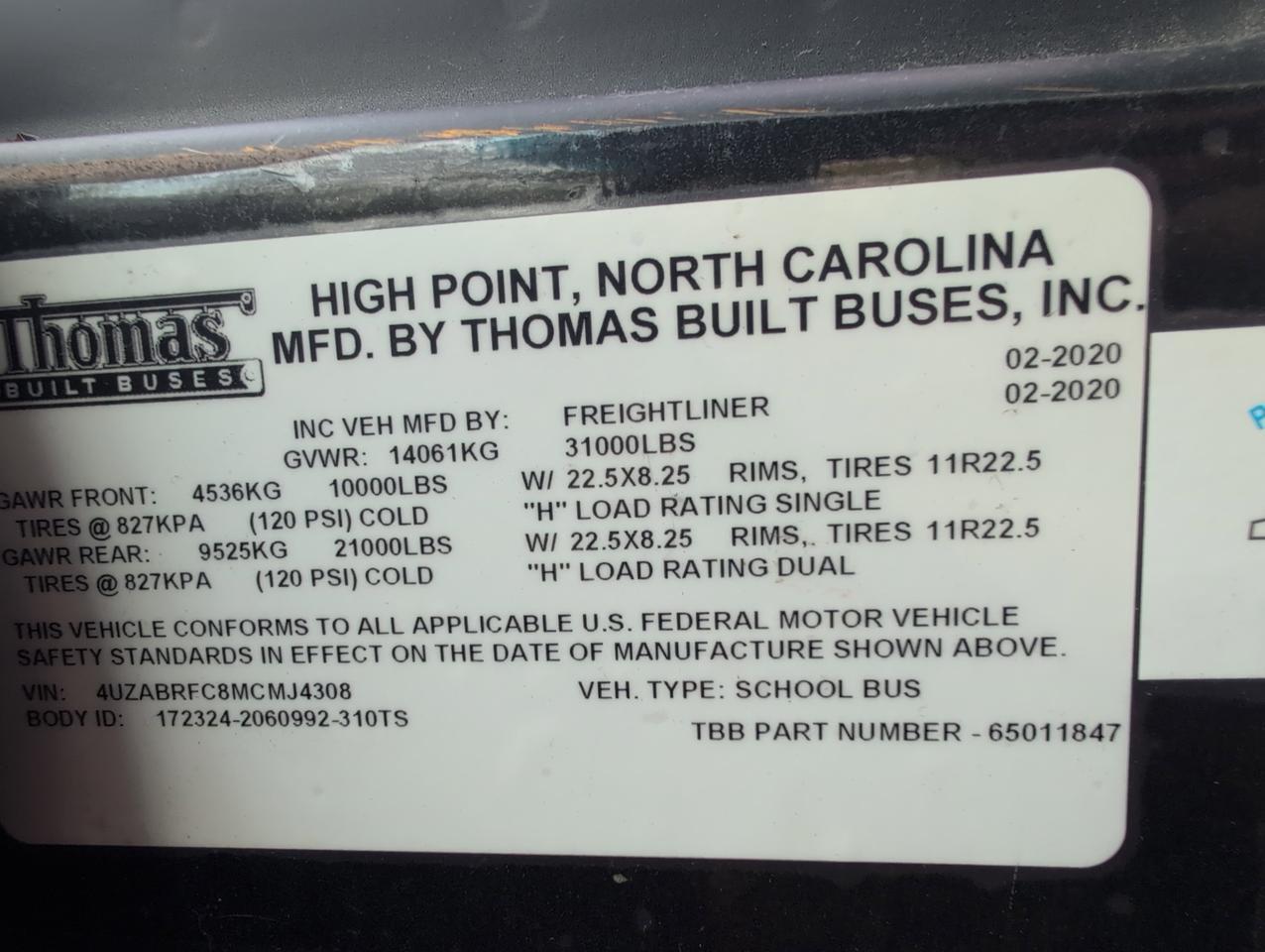 2021 Freightliner Thomas C2 Johnstown NY
