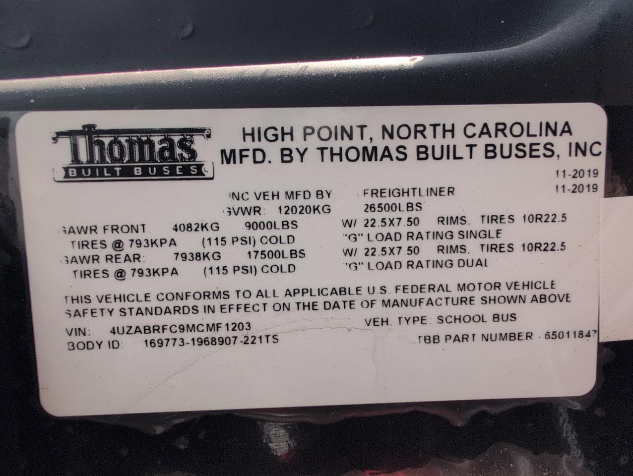 2021 Freightliner Thomas C2 Johnstown NY
