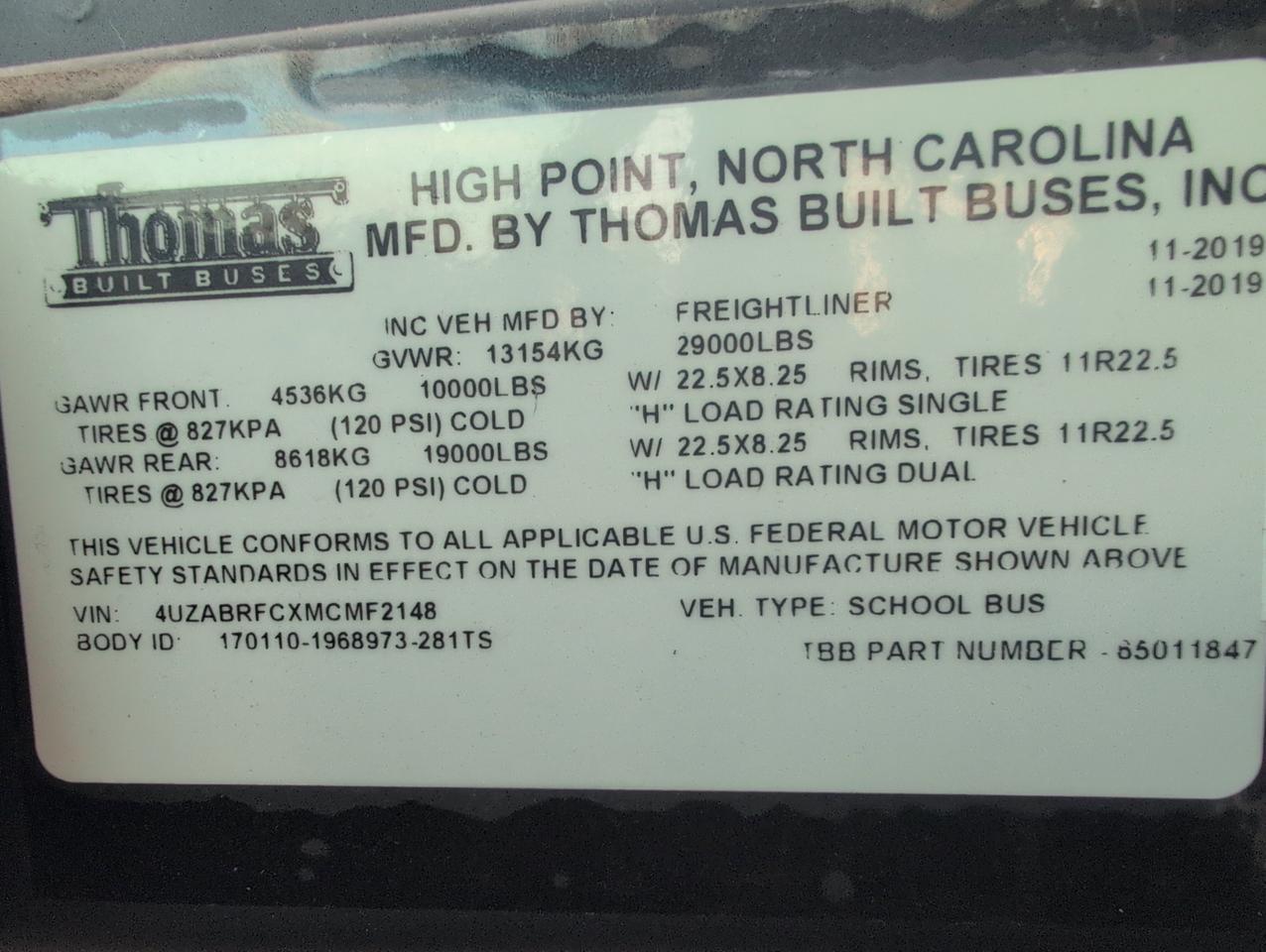 2021 Freightliner Thomas C2
