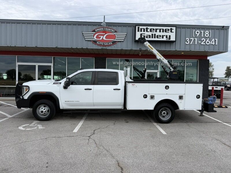 2021 GMC 3500HD DRW 4x4 Utility w/ PSC 3216 Crane Collinsville OK