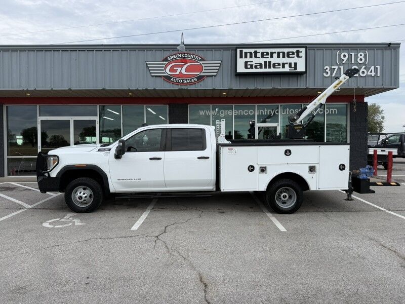 2021 GMC 3500HD DRW 4x4 Utility w/ PSC 3216 Crane Collinsville OK