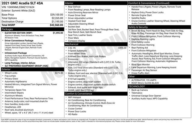 2021 GMC Acadia SLT Raleigh NC