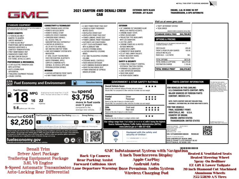 2021 GMC Canyon Denali Crew Cab 4WD Arlington VA