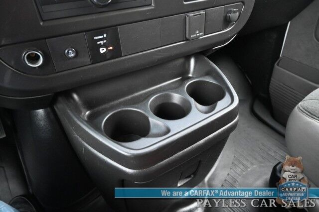 2021 GMC Savana Cargo Van / Chrome Appearance & Cold Climate Pkg / 4.3L V6 / Bulkhead / Power Locks, Windows & Mirrors / Aux Input / Air Conditioning / Cruise Control / Running Boards / 1-Owner Anchorage AK