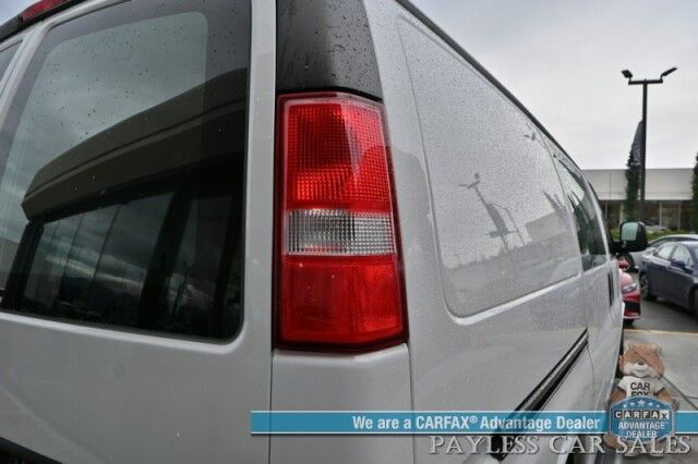 2021 GMC Savana Cargo Van / Chrome Appearance & Cold Climate Pkg / 4.3L V6 / Bulkhead / Power Locks, Windows & Mirrors / Aux Input / Air Conditioning / Cruise Control / Running Boards / 1-Owner Anchorage AK