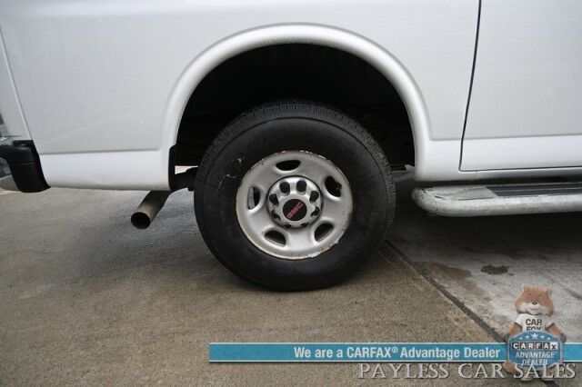 2021 GMC Savana Cargo Van / Chrome Appearance & Cold Climate Pkg / 4.3L V6 / Bulkhead / Power Locks, Windows & Mirrors / Aux Input / Air Conditioning / Cruise Control / Running Boards / 1-Owner Anchorage AK