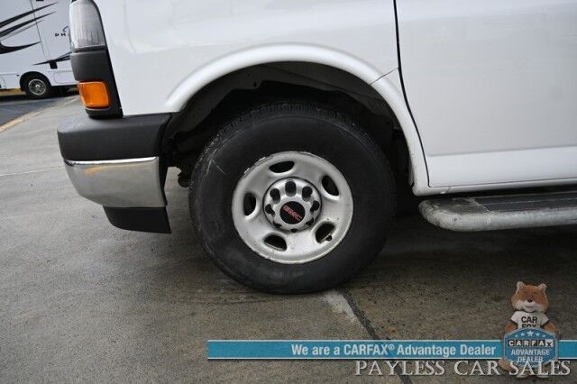 2021 GMC Savana Cargo Van / Chrome Appearance & Cold Climate Pkg / 4.3L V6 / Bulkhead / Power Locks, Windows & Mirrors / Aux Input / Air Conditioning / Cruise Control / Running Boards / 1-Owner Anchorage AK