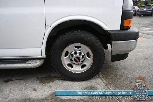 2021 GMC Savana Cargo Van / Chrome Appearance & Cold Climate Pkg / 4.3L V6 / Bulkhead / Power Locks, Windows & Mirrors / Aux Input / Air Conditioning / Cruise Control / Running Boards / 1-Owner Anchorage AK