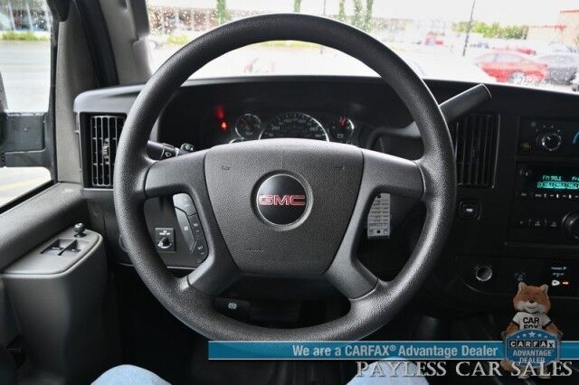 2021 GMC Savana Cargo Van / Chrome Appearance & Cold Climate Pkg / 4.3L V6 / Bulkhead / Power Locks, Windows & Mirrors / Aux Input / Air Conditioning / Cruise Control / Running Boards / 1-Owner Anchorage AK