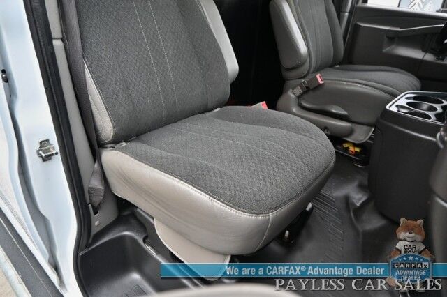 2021 GMC Savana Cargo Van / Chrome Appearance & Cold Climate Pkg / 4.3L V6 / Bulkhead / Power Locks, Windows & Mirrors / Aux Input / Air Conditioning / Cruise Control / Running Boards / 1-Owner Anchorage AK