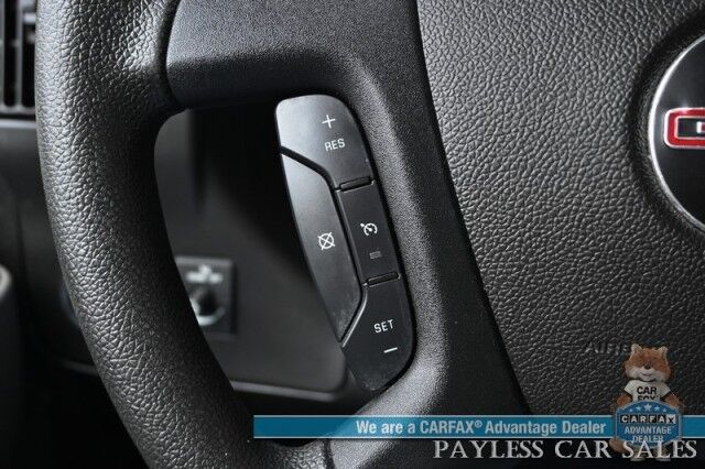 2021 GMC Savana Cargo Van / Chrome Appearance & Cold Climate Pkg / 4.3L V6 / Bulkhead / Power Locks, Windows & Mirrors / Aux Input / Air Conditioning / Cruise Control / Running Boards / 1-Owner Anchorage AK