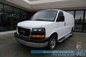 2021 GMC Savana Cargo Van 2500 / Chrome Appearance & Cold Climate Pkg / 4.3L V6 / Driver Convenience Pkg / Bulkhead / Power Locks, Windows & Mirrors / Aux Input / Air Conditioning / Cruise Control / Running Boards / 1-Owner