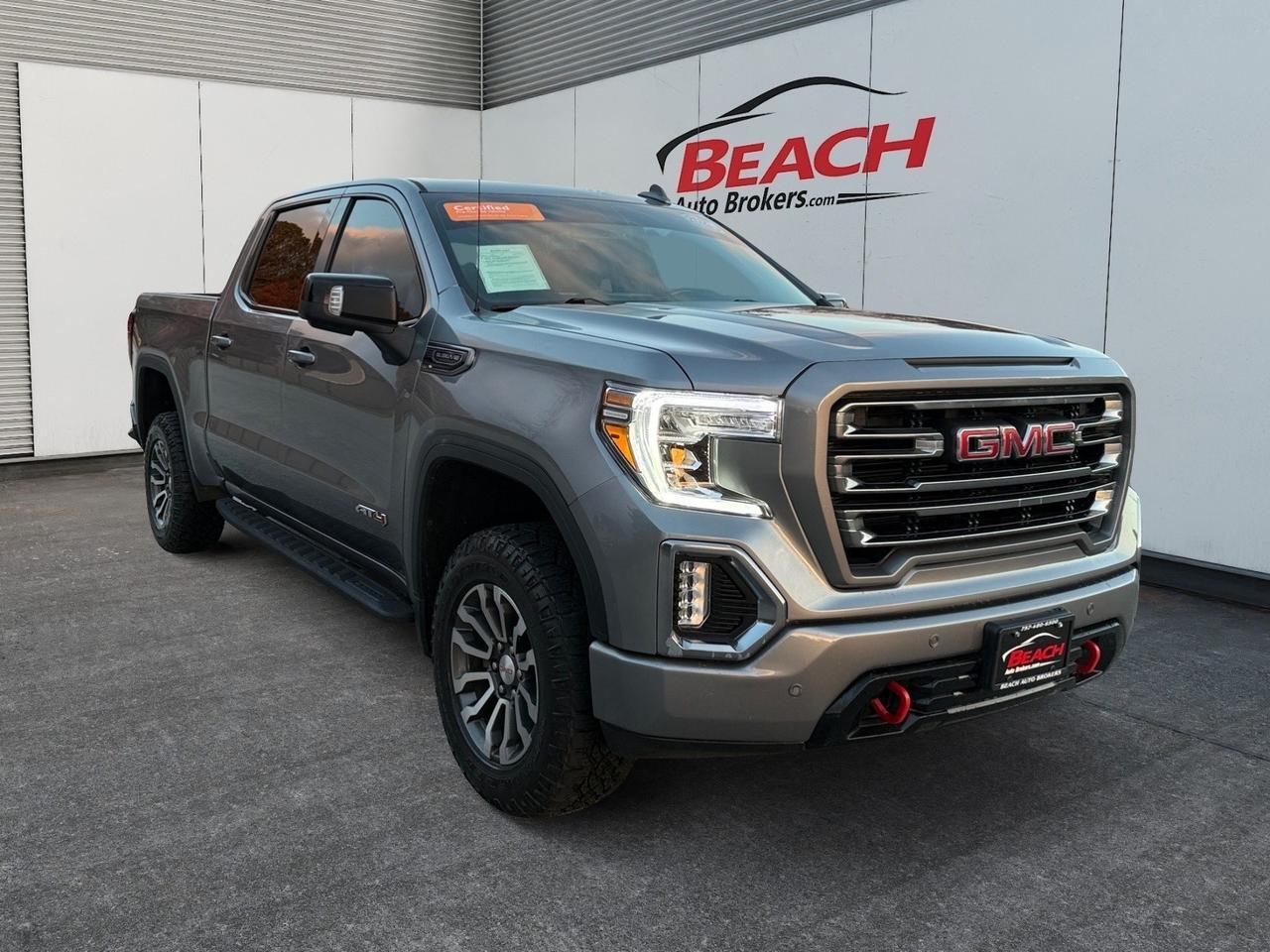 2021 GMC Sierra 1500 AT4, HEATED AND VENTILATED FRONT SEATS, HEATED 2ND ROW, POWER SUNROOF, POWER SLIDING REAR WINDOW, APPLE CARPLAY/ANDROID AUTO, BOSE SPEAKERS, WIFI, UNIVERSAL GARAGE DOOR OPENER, POWER FOLDING MIRRORS, BACKUP CAMERA, REMOTE START, CLEAN CARFAX, LOW
