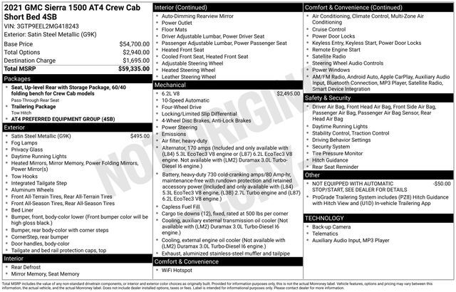 2021 GMC Sierra 1500 AT4 Raleigh NC