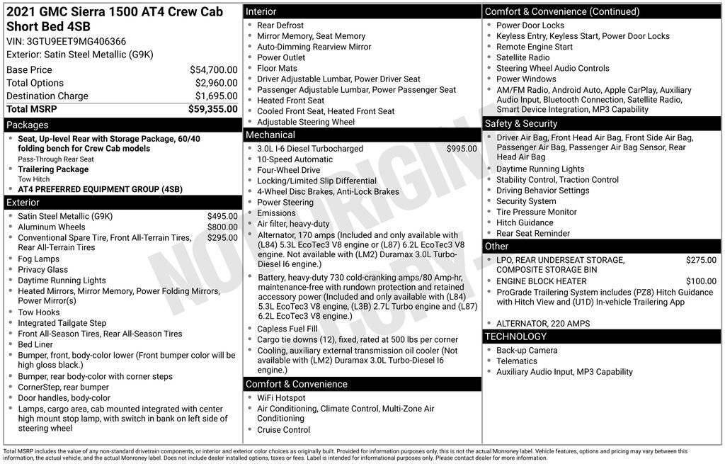 2021 GMC Sierra 1500 AT4