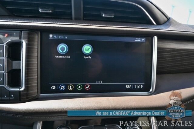 2021 GMC Yukon Denali / 4X4 / Auto Start / 6.2L / Heated & Cooled Leather Seats / Heated Steering / NAV / HUD / Bose / Sunroof / Adaptive Cruise / Lane Depart & Blind Spot / Apple CarPlay & Android Auto / 3rd Row / Seats 7 / Tow Pkg / 1-Owner Anchorage AK