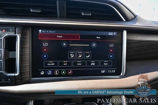 2021 GMC Yukon Denali / 4X4 / Auto Start / 6.2L / Heated & Cooled Leather Seats / Heated Steering / NAV / HUD / Bose / Sunroof / Adaptive Cruise / Lane Depart & Blind Spot / Apple CarPlay & Android Auto / 3rd Row / Seats 7 / Tow Pkg / 1-Owner Anchorage AK
