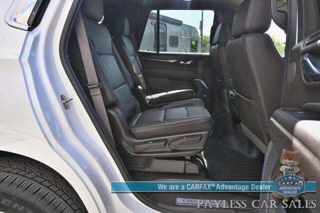 2021 GMC Yukon Denali / 4X4 / Auto Start / 6.2L / Heated & Cooled Leather Seats / Heated Steering / NAV / HUD / Bose / Sunroof / Adaptive Cruise / Lane Depart & Blind Spot / Apple CarPlay & Android Auto / 3rd Row / Seats 7 / Tow Pkg / 1-Owner Anchorage AK