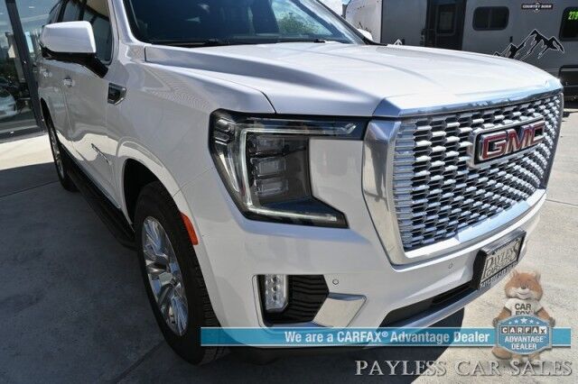 2021 GMC Yukon Denali / 4X4 / Auto Start / 6.2L / Heated & Cooled Leather Seats / Heated Steering / NAV / HUD / Bose / Sunroof / Adaptive Cruise / Lane Depart & Blind Spot / Apple CarPlay & Android Auto / 3rd Row / Seats 7 / Tow Pkg / 1-Owner Anchorage AK