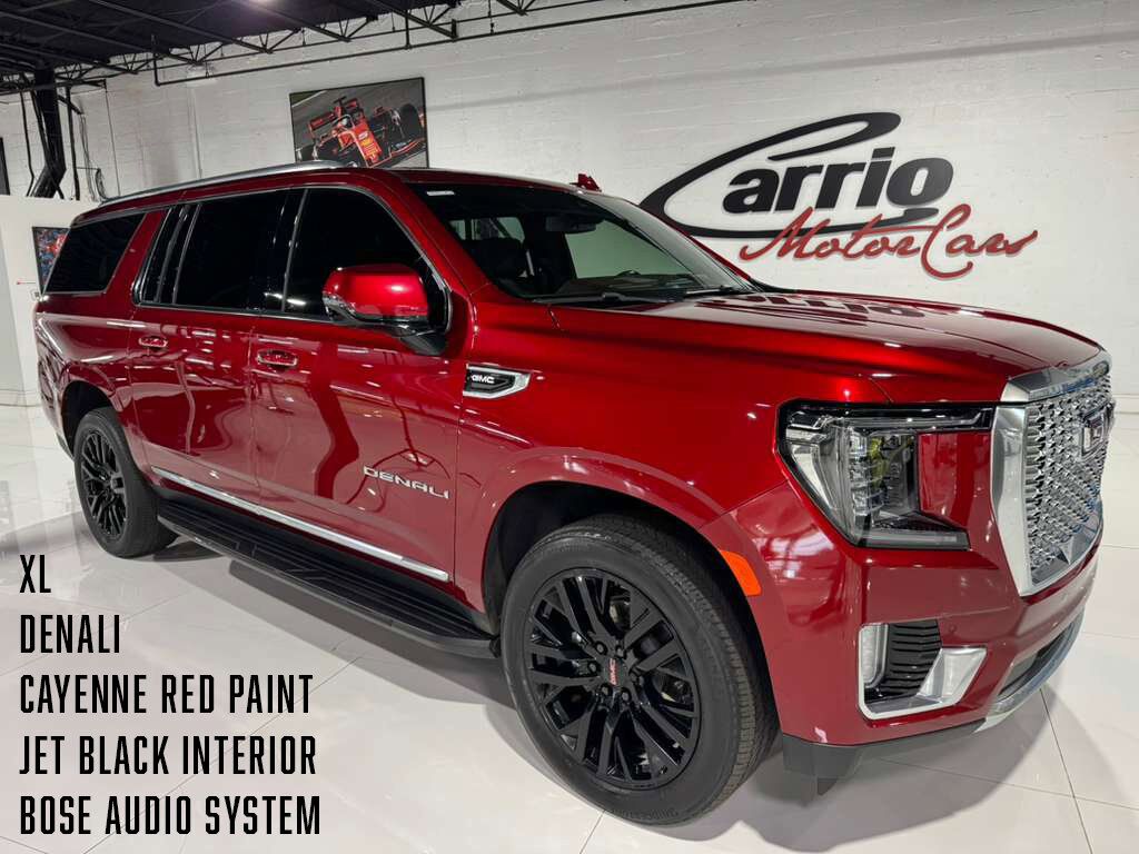 2021 GMC Yukon XL Denali Cayenne Red paint, Jet Black interior, rear entertainment system, Bose audio system AND MORE!