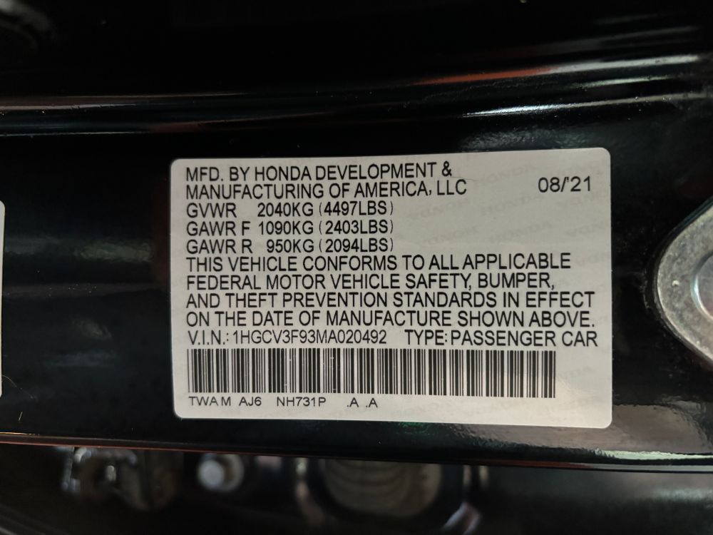 2021 Honda Accord Hybrid Touring Franklin OH