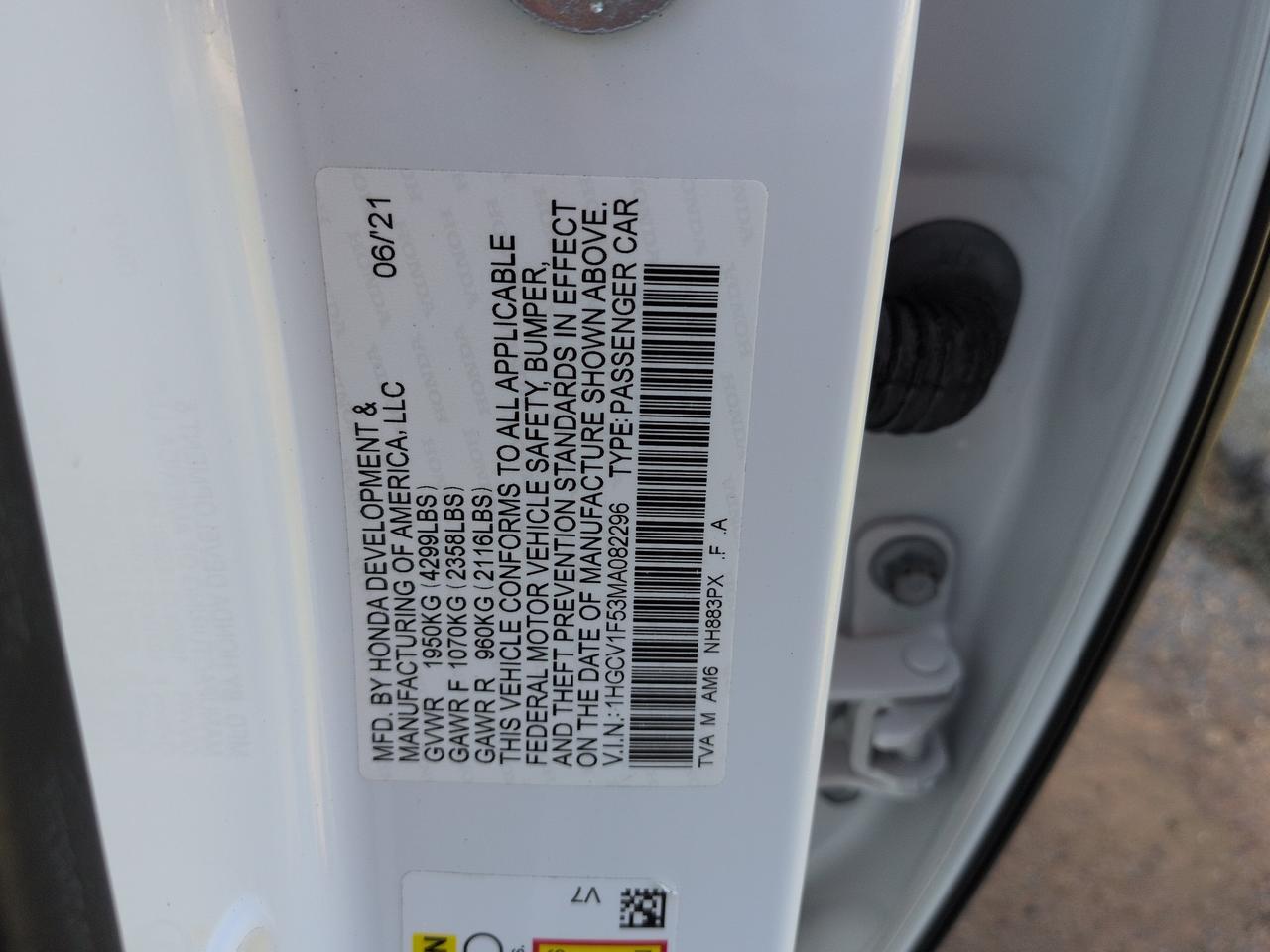 2021 Honda Accord Sedan EX-L Appleton WI