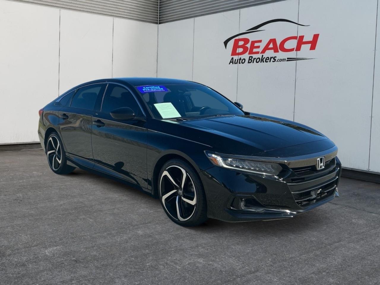 2021 Honda Accord Sedan Sport, APPLE CARPLAY/ANDROID AUTO, BACKUP CAMERA, POWER MIRRORS, NAVIGATION, ONLY 1 OWNER, LOW GAS MILEAGE!