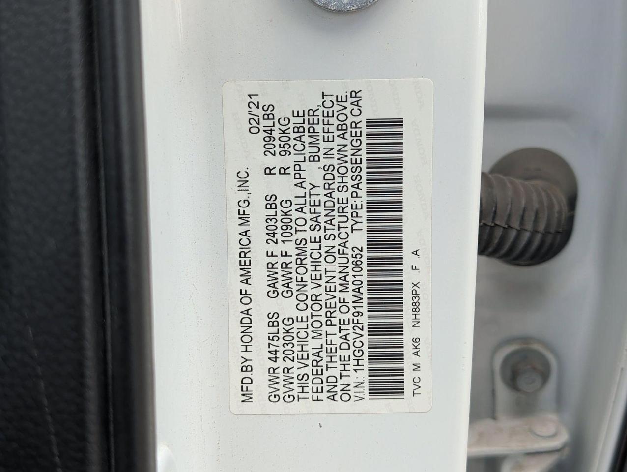 2021 Honda Accord Sedan Touring San Juan TX