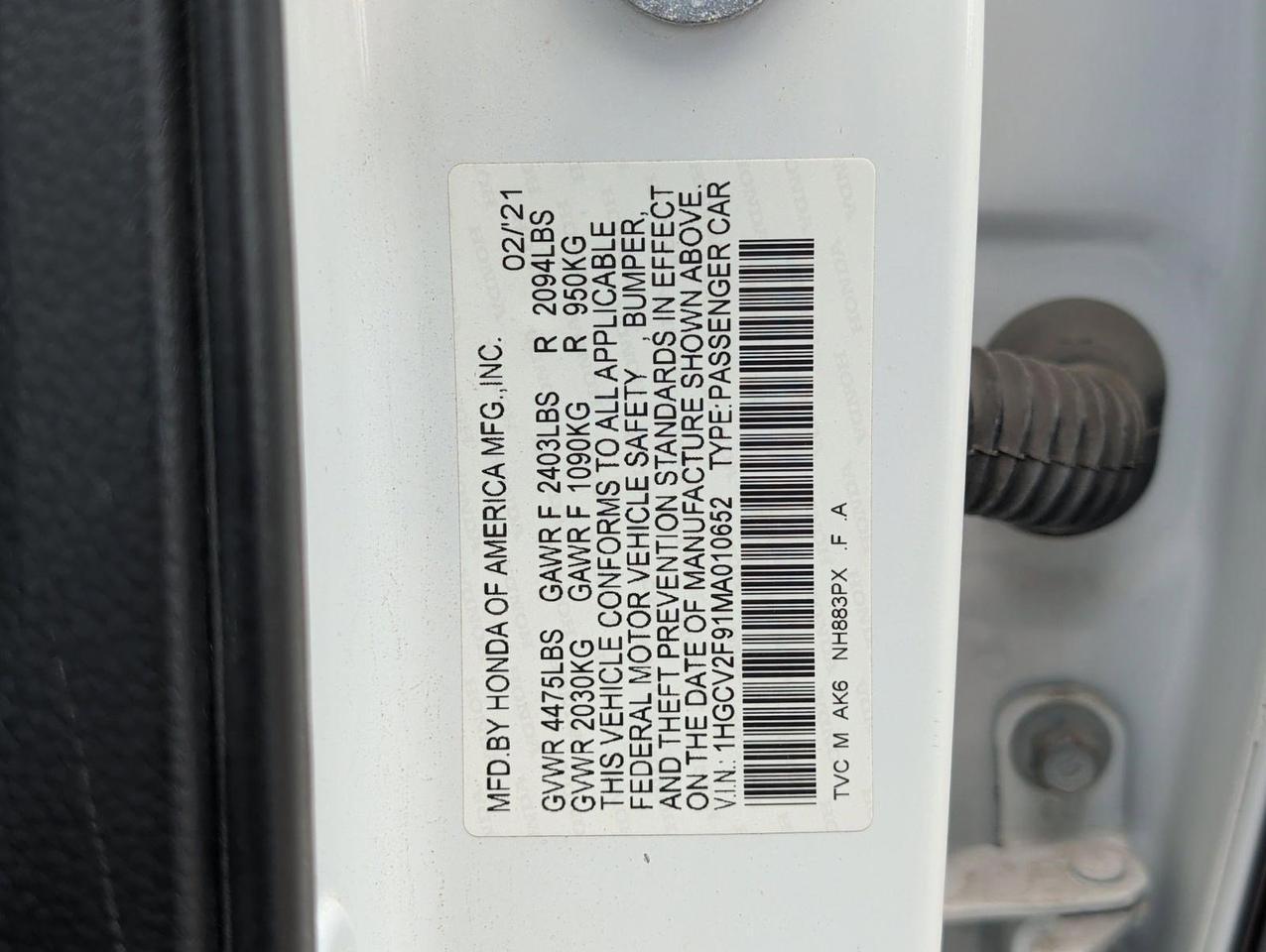 2021 Honda Accord Sedan Touring San Juan TX
