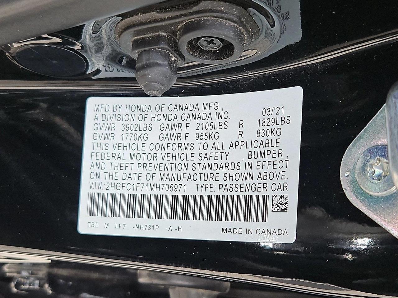 2021 Honda Civic Sedan EX-L Roseville CA