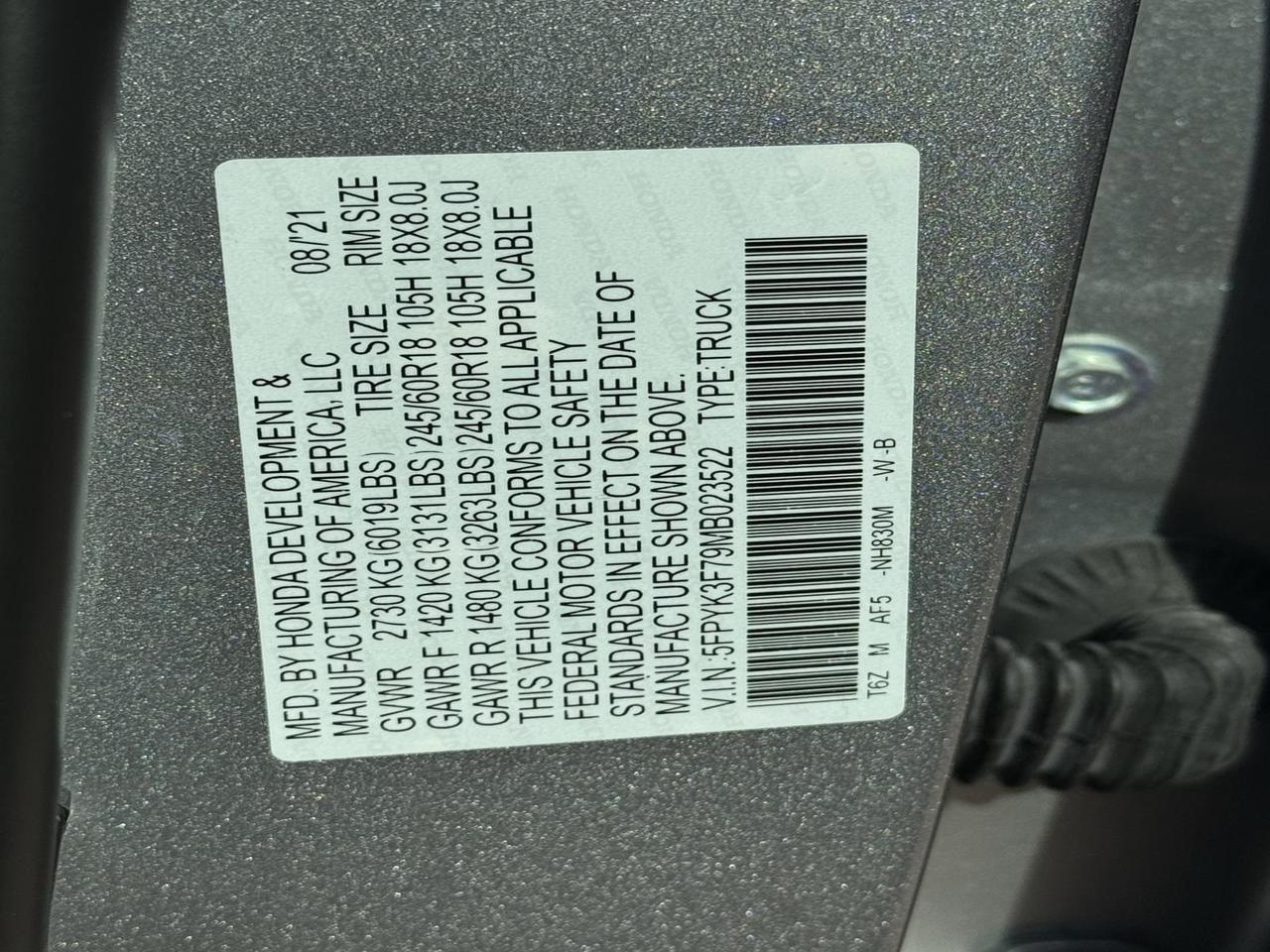 2021 Honda Ridgeline RTL-E Fredericksburg VA