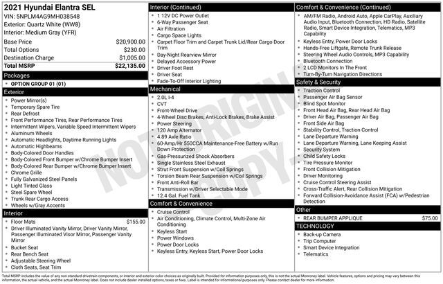2021 Hyundai Elantra SEL Raleigh NC