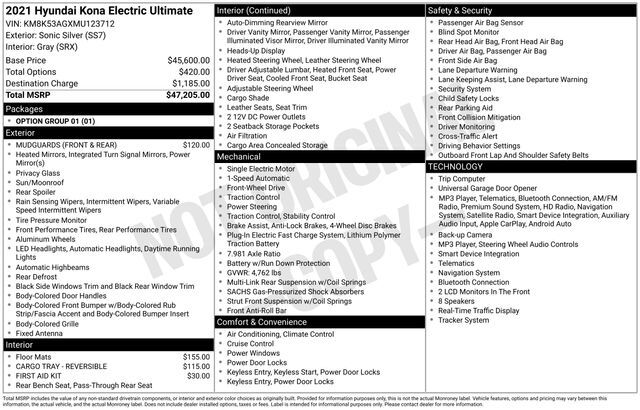 2021 Hyundai Kona Electric Ultimate Raleigh NC