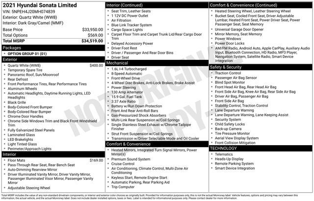 2021 Hyundai Sonata Limited Raleigh NC